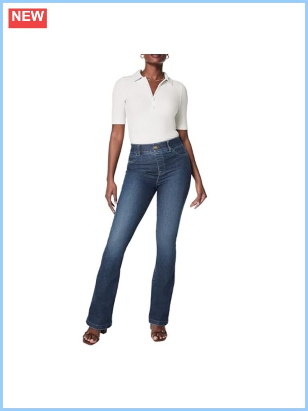 SPANXshape Flare Leg Pull-On Jeans 4-Way Stretch Tummy Control